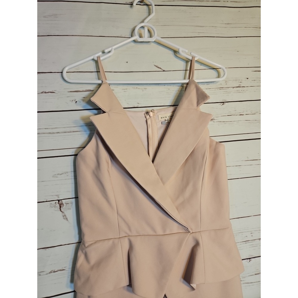 MAIN STRIP Blush Pink Peplum Jumpsuit Women's Size Medium ,NWT - Picture 2 of 9